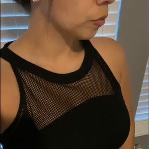 Black mesh top